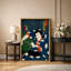 Art japonais japonais, scène d'action en robe bleue, images traditionnelles Edo kaboui, impression sur toile encadrée-123387118-123387117
