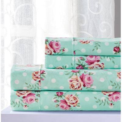 Microfiber Floral Sheet Set
