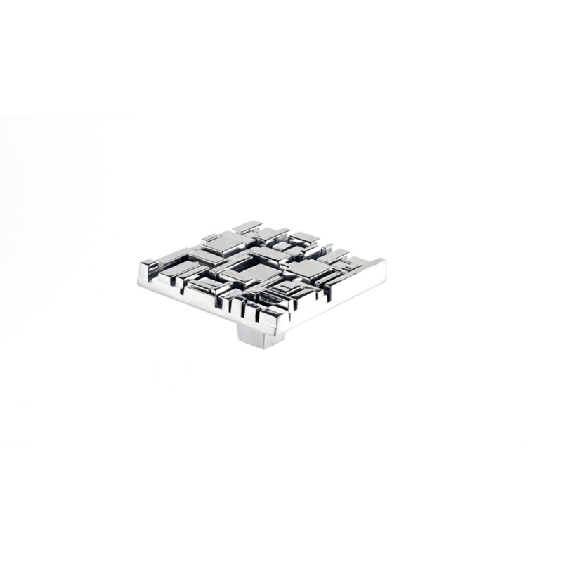 Oversized Offset 2 1/2" Length Square Knob, Polished Chrome