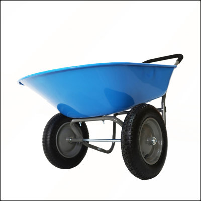 Chariot en acier à deux roues TRAY pour jardinage vert avec roues pneumatiques de 15 pouces et capacité de 300 lb