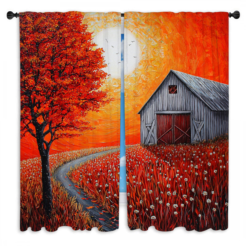 Rideaux de fenêtre de grange - 2 panneaux, L 20 po x L 52 po