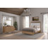 Grand lit latté Aurora 3 pièces avec commode et miroir
