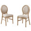 Chaises de salle à manger de style champêtre beige haut de gamme Amando, chaises rembourrées à dossier rond, techniques de tréfilage et de sculpture-1343588442