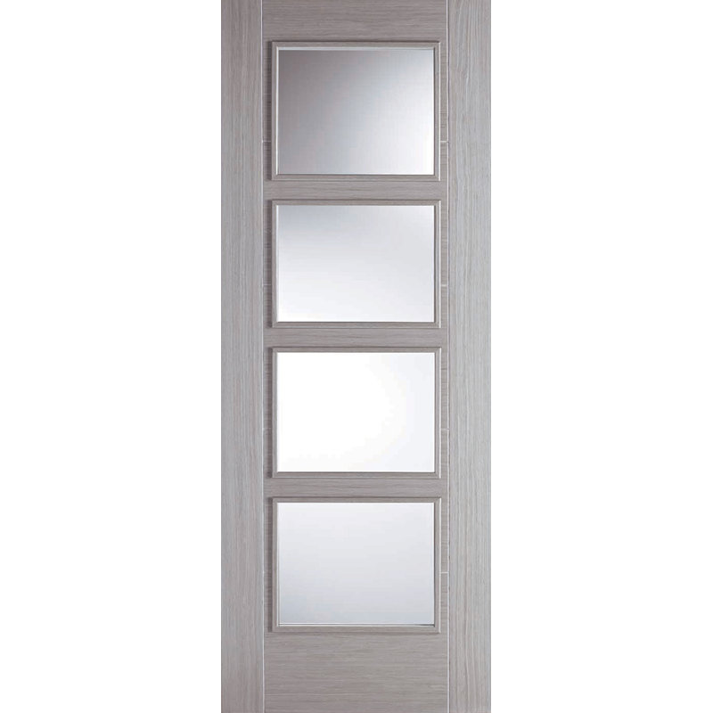 Vancouver 4L Light Grey Internal Fire Door, 198.1cm H x 68.6cm W x 4.4cm D