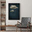 Œuvre de décorations murales minimalistes abstraites bleu foncé et bicolores - impression sur toile flottante-98126448-98126447