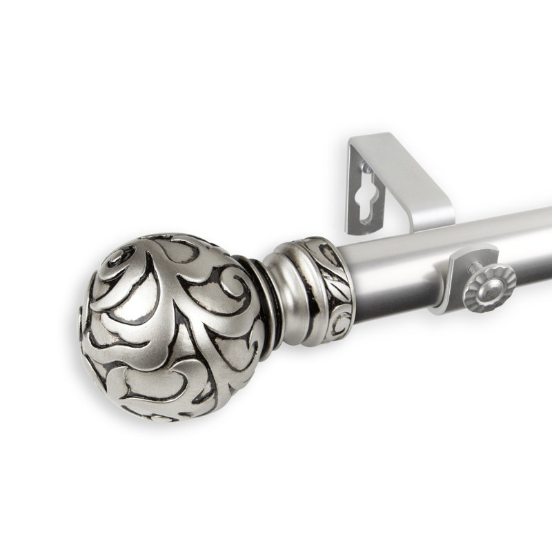 Tringle à rideaux simple cyprès deasia, Nickel satiné