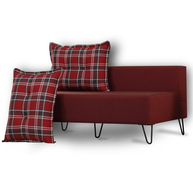 Causeuse rembourrée Adin, Mélange de polyester rouge