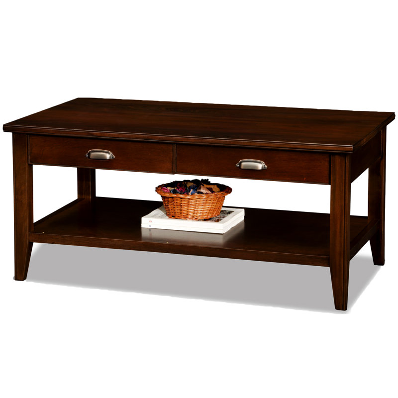 Laurent Solid + Manufactured Wood Coffee Table, Chocolate Cherry