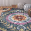 Tapis floral en laine et coton crocheté à la main Tomo-71005063