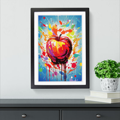 XYZ-FRM-V1223-1828 Apple Abstract - Single Picture Frame Print on Wood