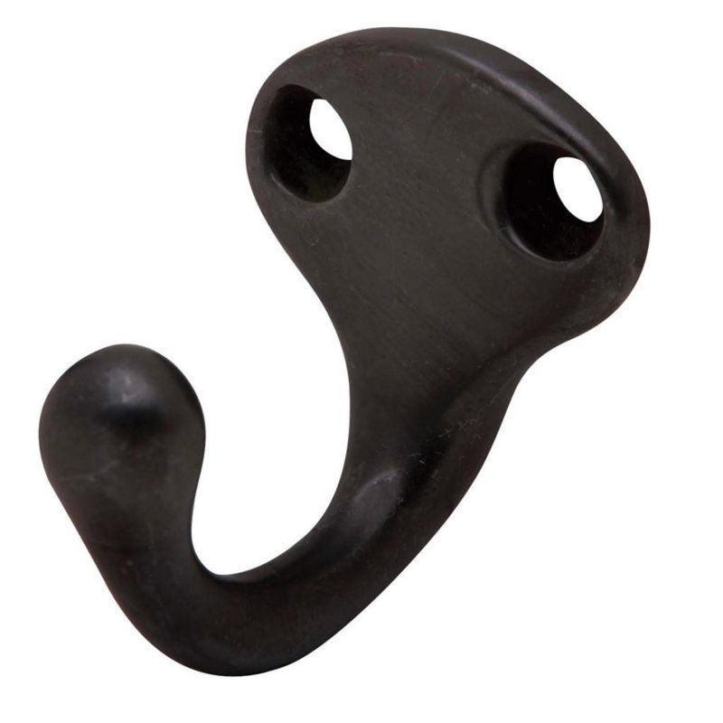 Small Wardrobe Wall Hook, Black