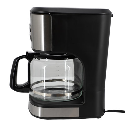 Cafetière programmable de 12 tasses Better Chef en noir avec détails en acier inoxydable Better Chef