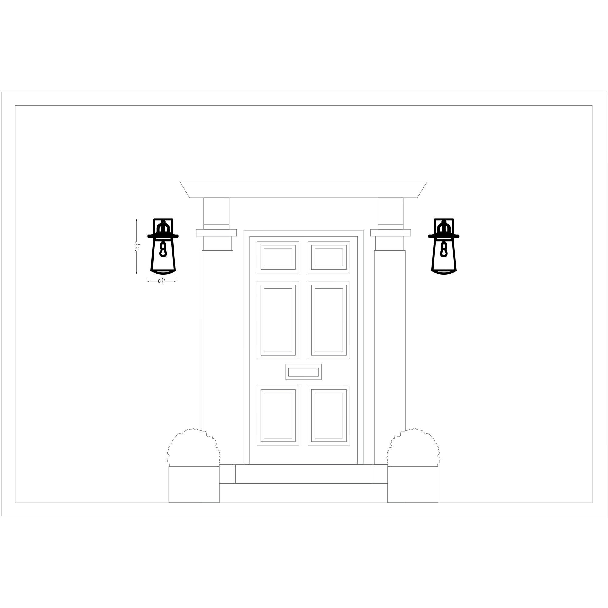 Mansoor Single Light Bell Outdoor Aluminum Wall Light, 15.5" H x 8.5" W x 8.5" D, Black