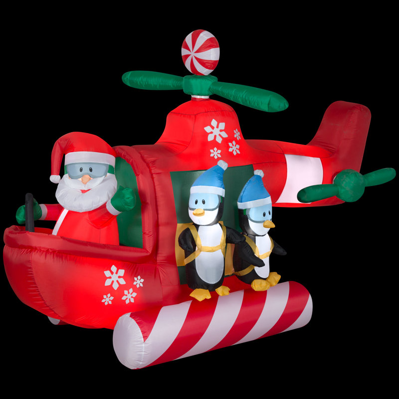 Gemmy Industries Santa Claus and Penguins Inflatable | Wayfair