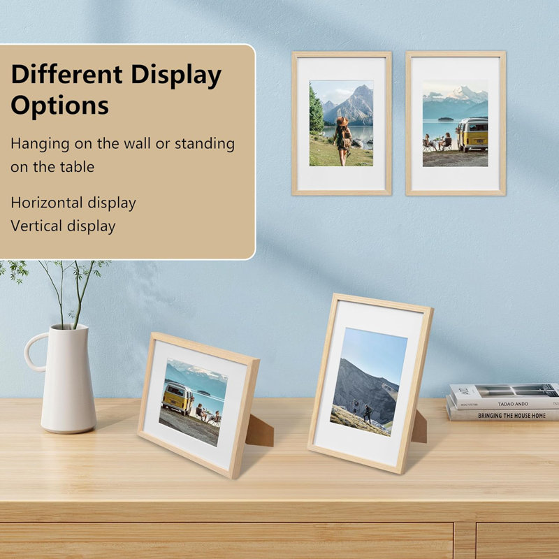 Beatric Picture Frame with Mat, Natural Brown, 62cm H x 42cm W
