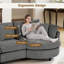 Canapé modulaire en chenille 107 po avec méridienne courbée 107 po-449123984