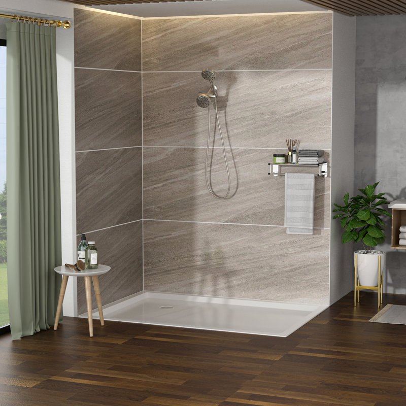 Multi Function Shower , 4.7" Rain Showerhead & 8 Hand Shower, Brushed Nickel Look Handheld Dual System, Brushed Nickel