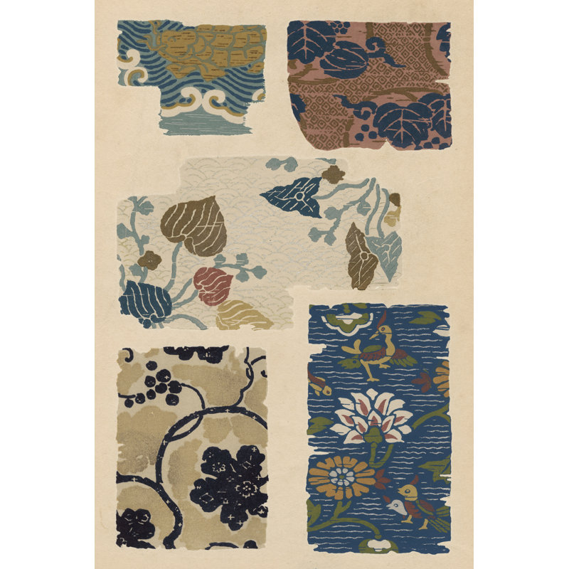 «Japanese Textile Design» par Ema Seizan, impression sur toile tendue, H 36 po x l 24 po x P 1,25 po