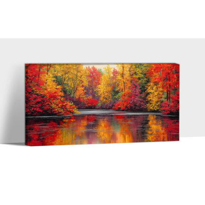 Grand automne, art mural paysage d'automne, peinture d'automne, art mural rétro sur toile pour le salon, œuvre d'art d'automne pour impression sur toile 