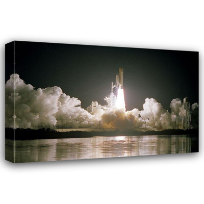 Art sur toile tendue avec galerie Latitude Run® de la NASA: Lancement de la découverte de la Navette spatiale en 1999