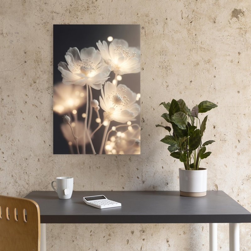 Affiche murale moderne Pétales de fleurs, H 18 po x l 12 po