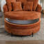 Fauteuil demi-tonneau rembourré avec repose-pieds-100891571
