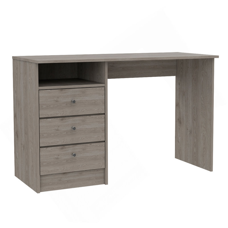 Bureau d'ordinateur à 3 tiroirs, une tablette - gris clair Andalucia