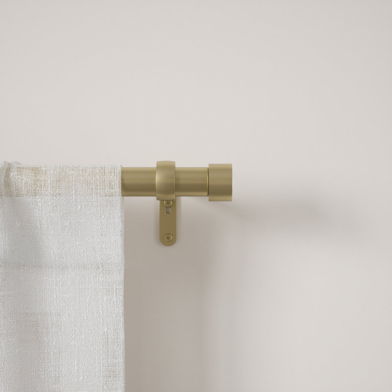 Gold Adjustable Metal Curtain Rod with Matching Finials