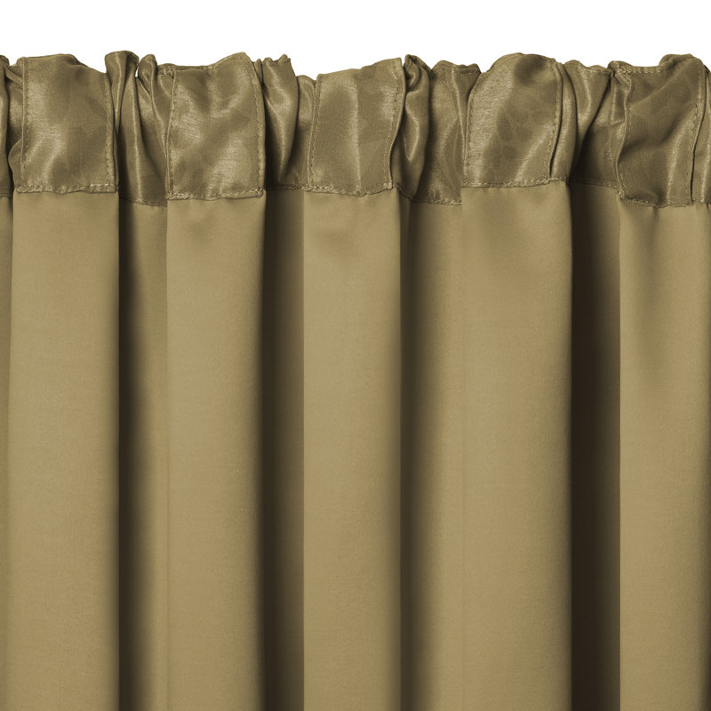Alicia Blackout Single Curtain Panel, 52" W x 95" L, Antique Gold