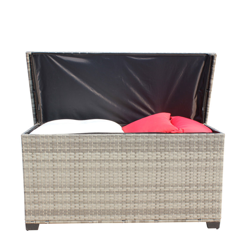 Boîte de rangement pour meubles de patio en osier