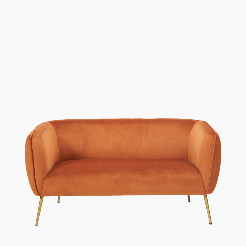 Lucca 2 Seater Velvet Sofa, Tobacco
