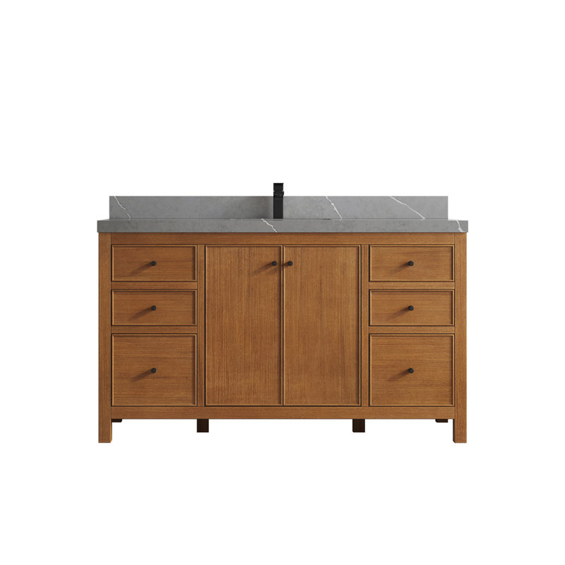 Tomke 60'' Single Bathroom Vanity with Quartz Top