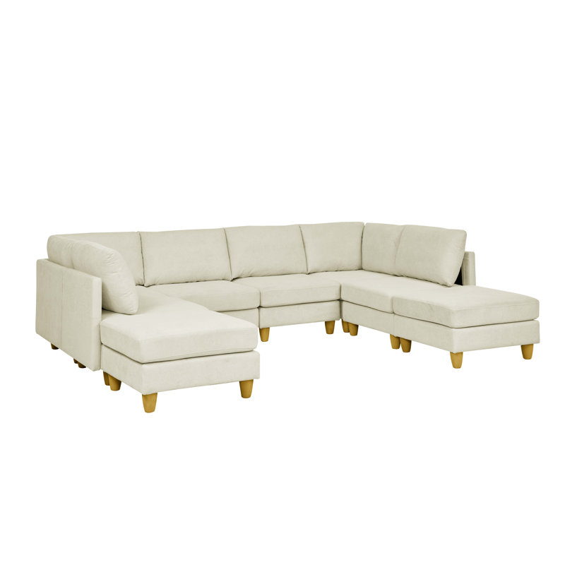Boatwright Modular Sectional, Beige Polyester Blend
