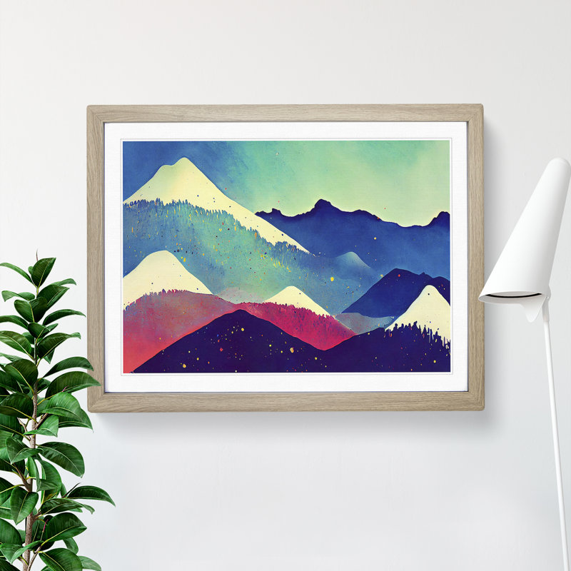 Mountain Splash Vol.2 Abstract - Framed Print, 46cm H x 64cm W x 2cm D, Oak Framed