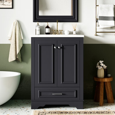 Armoire de salle de bain 24 po avec lavabo en céramique