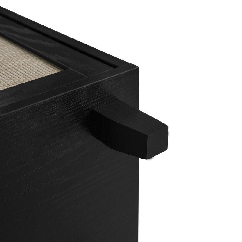 4 Door Storage Cabinet, Noir
