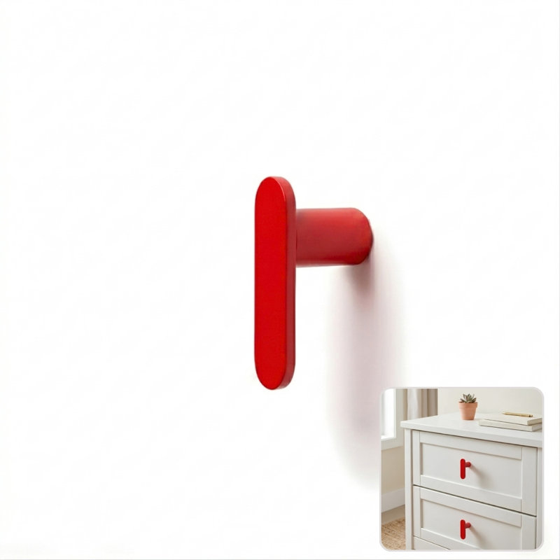 2" Bar Knob, Rose (Red), 1"
