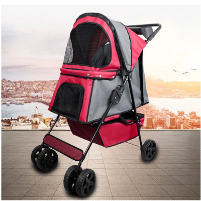 Jespet 4 Wheel Dog Stroller, 36-in, Black