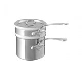 Mauviel M'cook 5-Ply Bain Marie/Double Boiler With Lid, Cast Stainless Steel Handle, 0.9-Qt