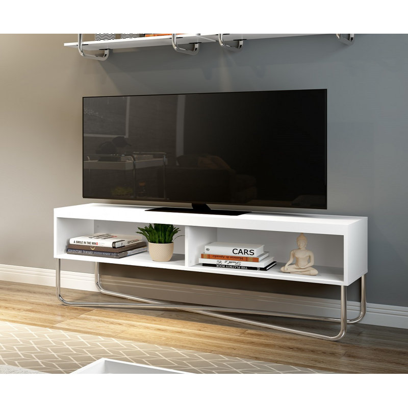 Meuble télé en bois massif pour téléviseur de 55 po ou moins