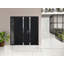 Façade avant en acier pré-suspendu double / Cynex 6777 noir / 2 fenêtres extérieures latérales / Inserts en acier inoxydable peint simple moderne 96 x 80 (l 12 + 72 + 12 po x H 80 po) - droitier-93483890-93483891-93483900