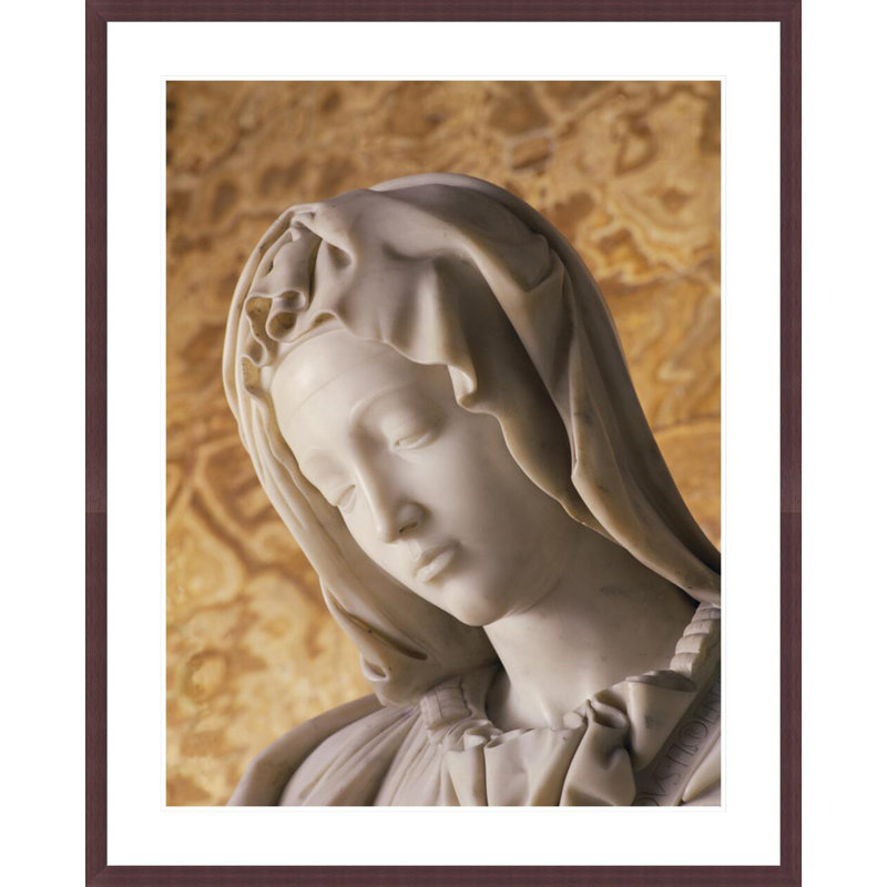 Pieta (marble) (detail) by Michelangelo Buonarroti -Framed Giclee Print, H 21,46 po x l 17,75 po