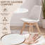 Chaise de salle à manger rembourrée avec coque en plastique PP moulé de 19 pouces et pieds en bois massif-764894430
