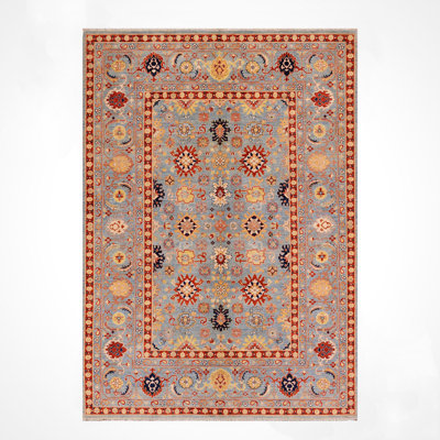 Tapis en laine et coton gris noué à la main Original Original