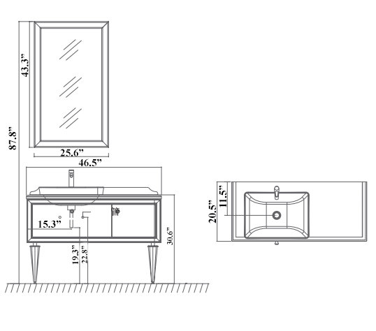 Infinity 46.5'' W Single Vanity