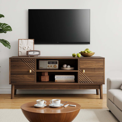 Meuble télé Mid-Century moderne avec rangement spacieux et design élégant