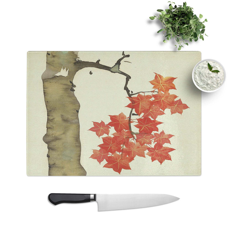 Glass Maple Tree by Sakai Hoitsu Chopping Board, 28.5 cm W x 20 cm L