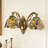 2-Light Tiffany Style Dragonfly Stained Glass Wall Sconce