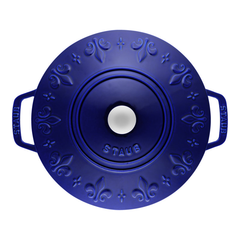 STAUB La Cocotte Cocotte ronde en fonte Fleur de Lys Bleu foncé 3,6 L