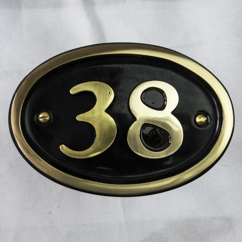 Tyrinia 10cm H Reflective Aluminum House Number, 38